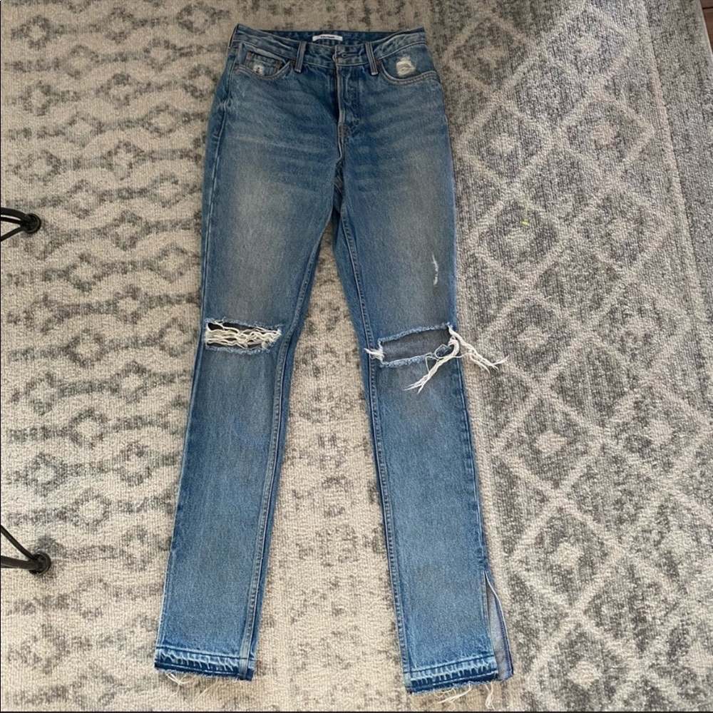 GRLFRND Natalia split hem jeans